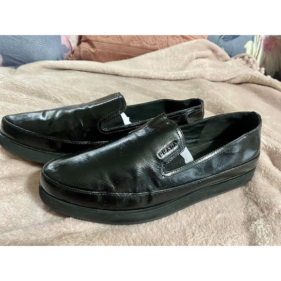 PRADA, WOMEN'S SLIP-ON LOAFERS,  SIZE: EURO-38/ US-7-7.5., USED, VALUE:$690.00 - Picture 5 of 7